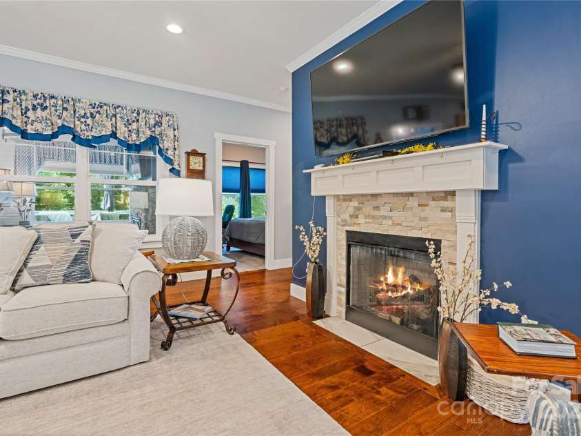 156 Olivet Lane, Fletcher, NC 28732.  MLS# CAR4272204, YatesRealty ID 21590. Another view of the fireplace