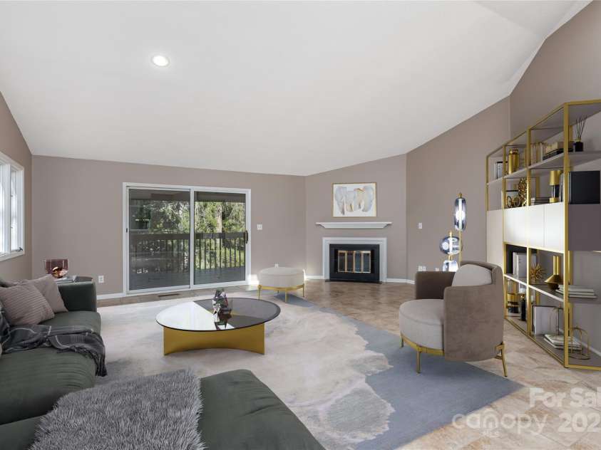 1101 Timber Trail, Asheville, NC 28804.  MLS# CAR4264560, YatesRealty ID 21606. Great Room - Virtually Staged