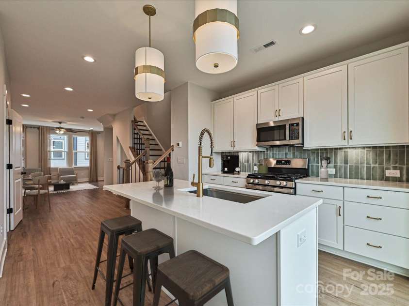 1619 Polk Street, Charlotte, NC 28206.  MLS# CAR4207818, YatesRealty ID 21612. Kitchen, Dining, Living - Virtually Staged