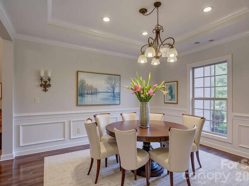 13017 Avila Court, Charlotte, NC 28278.  MLS# CAR4358276, YatesRealty ID 21614. Virtually staged dining room