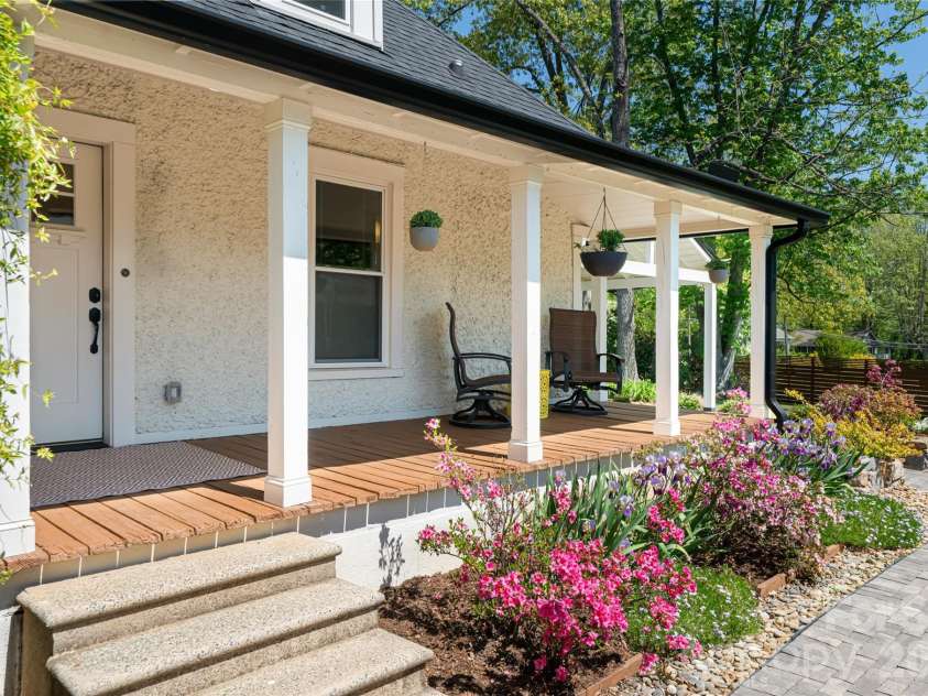 19 Neely Road, Brevard, NC 28712.  MLS# CAR4374359, YatesRealty ID 21627. Back porch