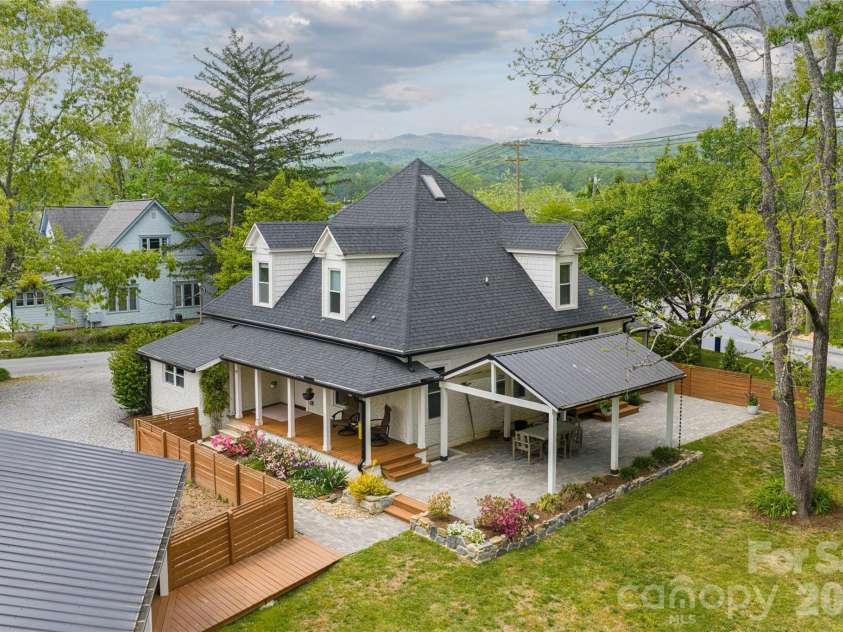19 Neely Road, Brevard, NC 28712.  MLS# CAR4374359, YatesRealty ID 21627. Drone overhead