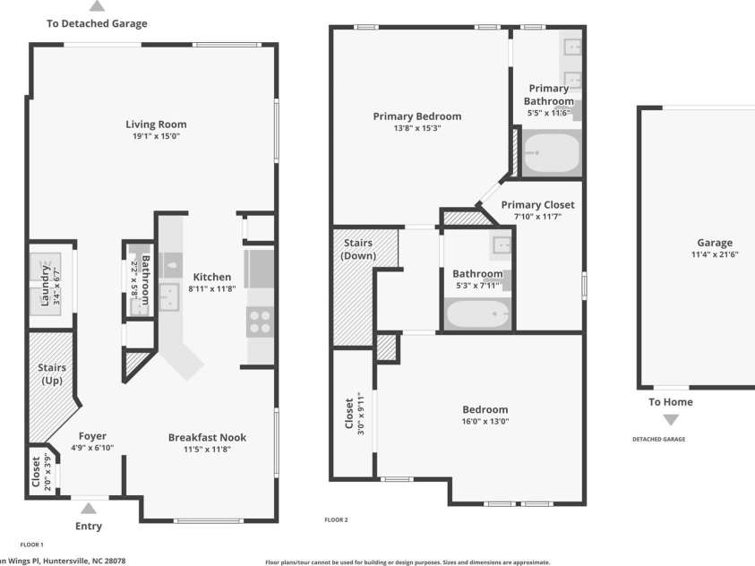 12342 Swan Wings Place, Huntersville, NC 28078.  MLS# CAR4271268, YatesRealty ID 21641. 