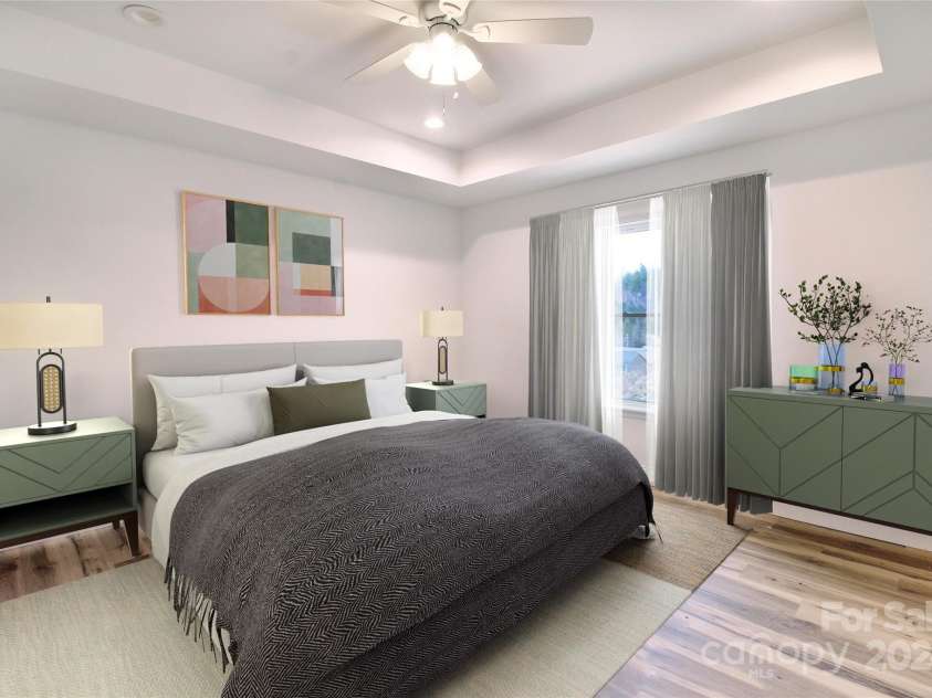 380 Quinn Hill Lane, Mars Hill, NC 28754.  MLS# CAR4127561, YatesRealty ID 2165. Primary bedroom staged