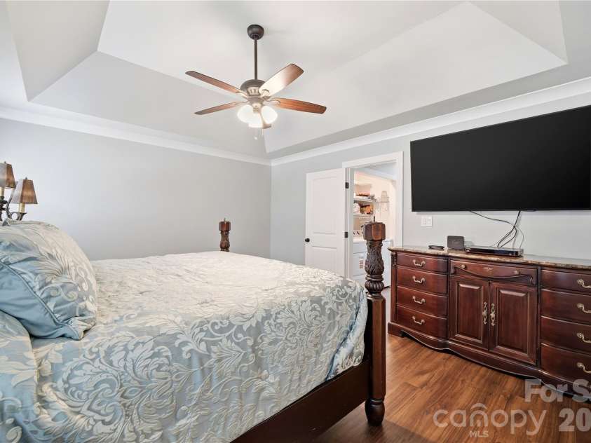 5701 Cedar Hill Drive, Wesley Chapel, NC 28110.  MLS# CAR4380517, YatesRealty ID 21674. Primary bedroom with vaulted ceiling