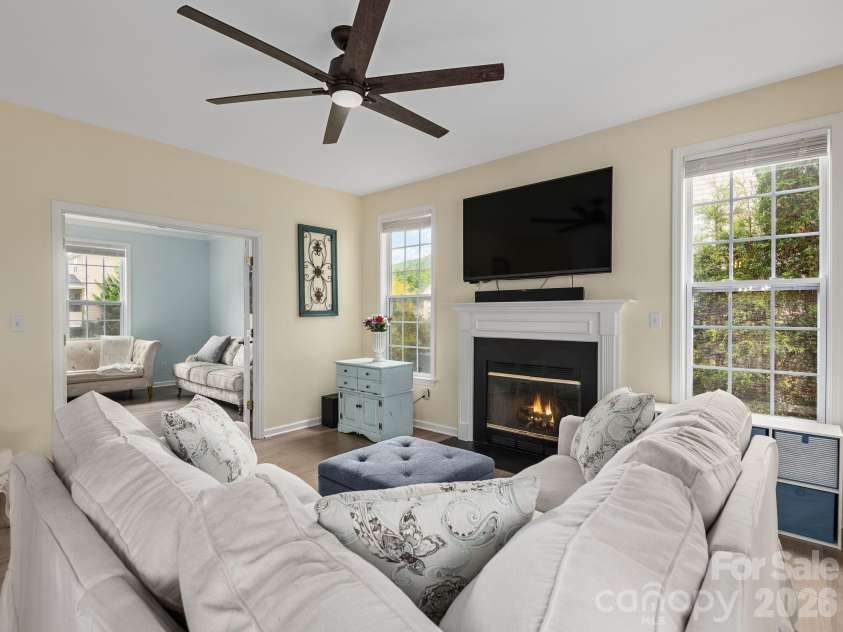 288 Walnut Crest Road, Fletcher, NC 28732.  MLS# CAR4377890, YatesRealty ID 21813. Great Room with Fireplace
