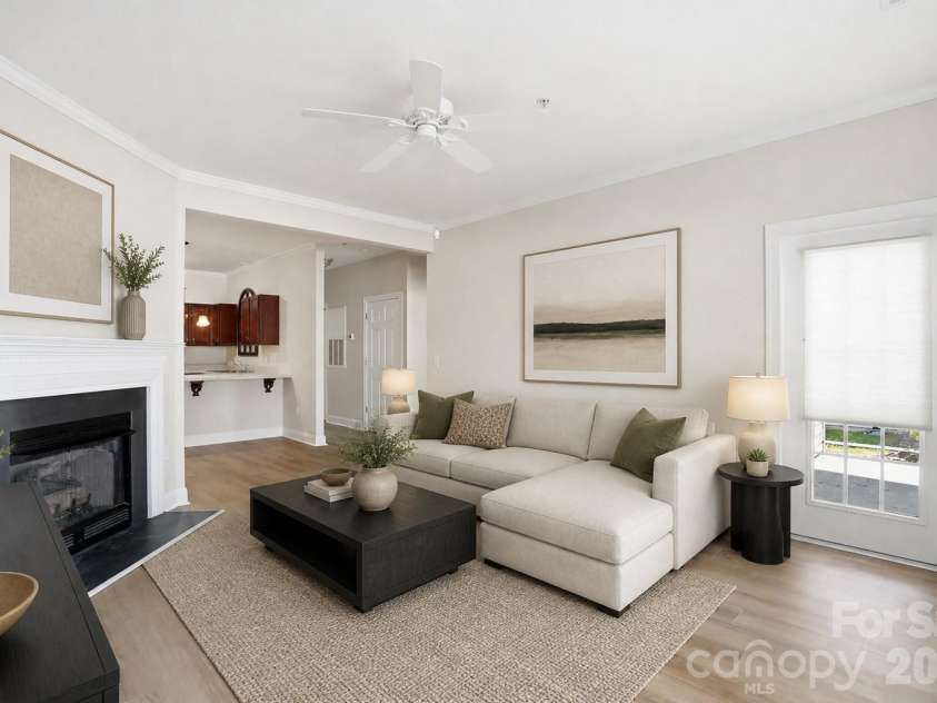 19762 Feriba Place, Cornelius, NC 28031.  MLS# CAR4378752, YatesRealty ID 21850. Living Room - virtually staged.