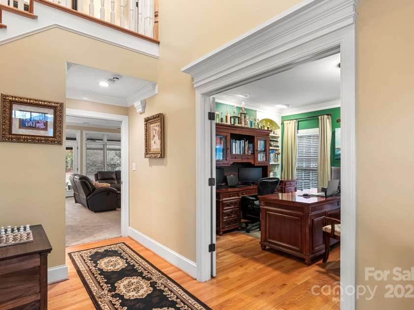 3419 Wylie Meadow Lane, Charlotte, NC 28269.  MLS# CAR4223040, YatesRealty ID 2186. Foyer with access to private study