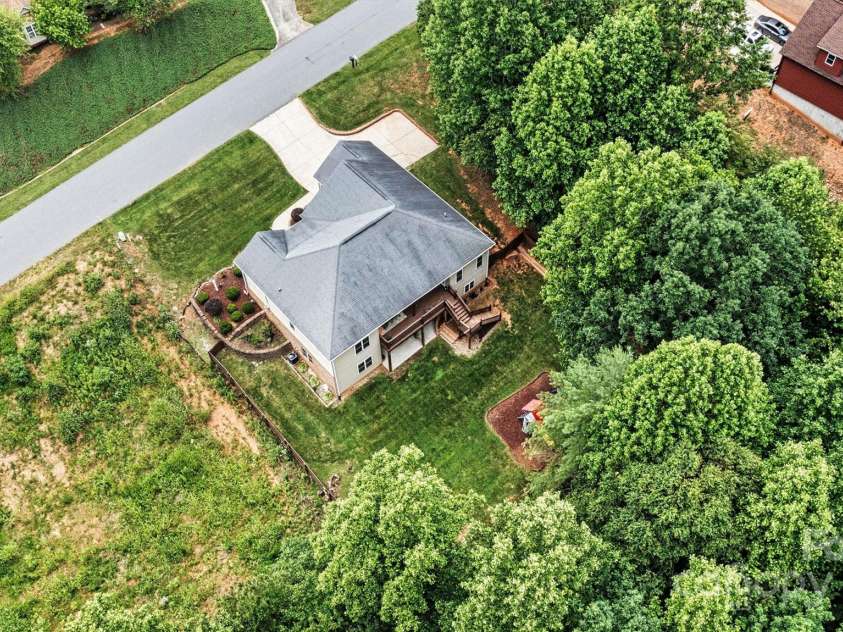 1616 Indian Springs Drive, Conover, NC 28613.  MLS# CAR4268711, YatesRealty ID 21899. Aerial Overhead Back View
