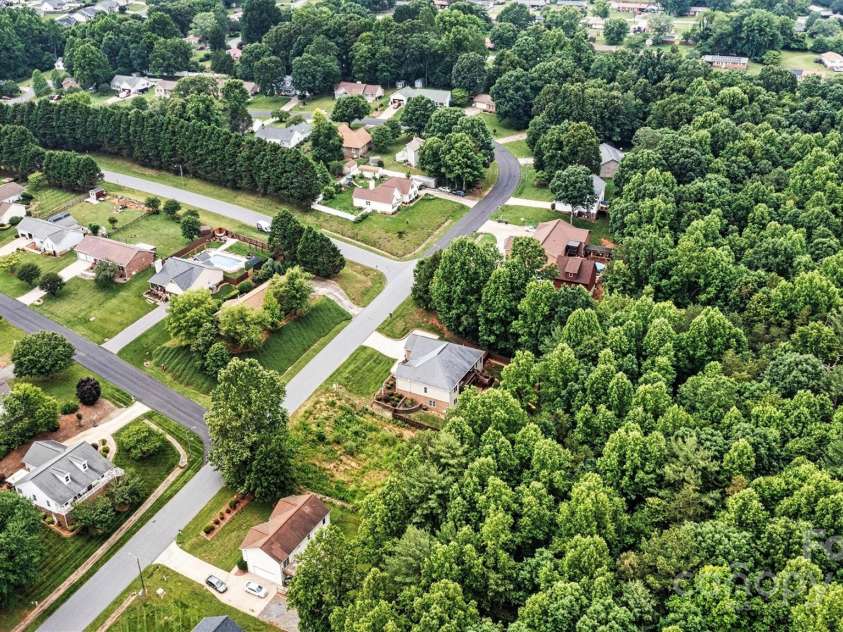 1616 Indian Springs Drive, Conover, NC 28613.  MLS# CAR4268711, YatesRealty ID 21899. Aerial Side View
