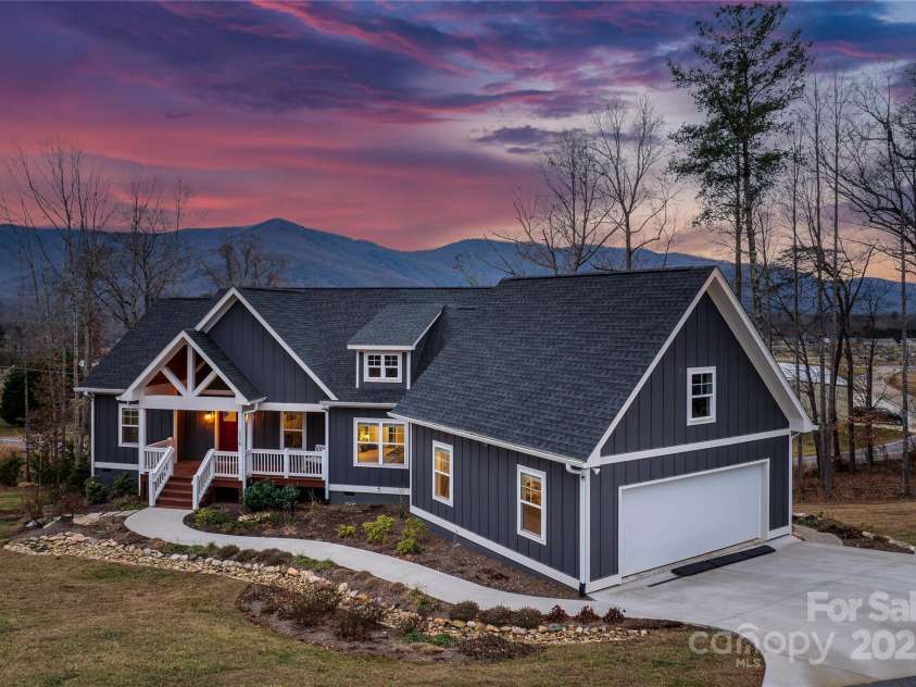 116 Whispering Wind Drive, Black Mountain, NC 28711.  MLS# CAR4245710, YatesRealty ID 21914. Sunset over the Blue Ridge Mountains