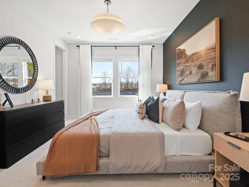 5608 Kingspan Drive, Charlotte, NC 28217.  MLS# CAR4211279, YatesRealty ID 21915. Merrill Model Primary Bedroom | Southmont *actual finishes, color scheme, orientation vary on this home. Furniture not included