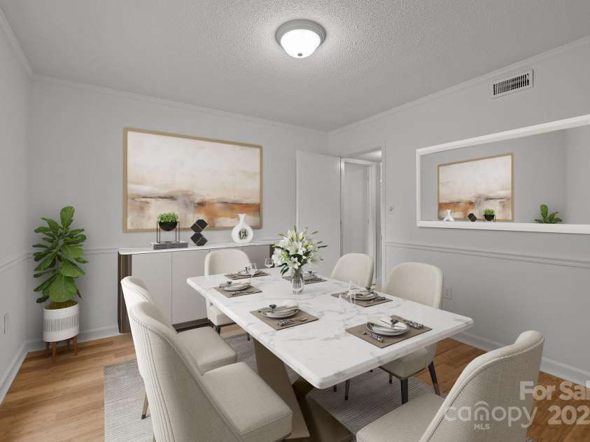 906 Wishing Well Lane, Charlotte, NC 28270.  MLS# CAR4269640, YatesRealty ID 21928. Formal dining room (virtually staged)