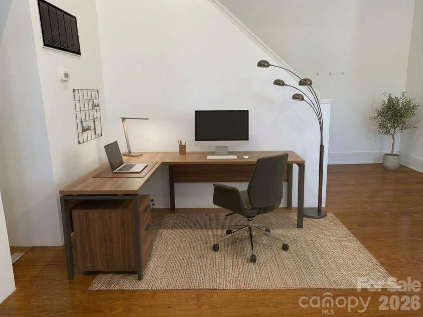 404 Laurel Avenue, Charlotte, NC 28204.  MLS# CAR4431375, YatesRealty ID 21942. Virtually Staged Office under Stairs