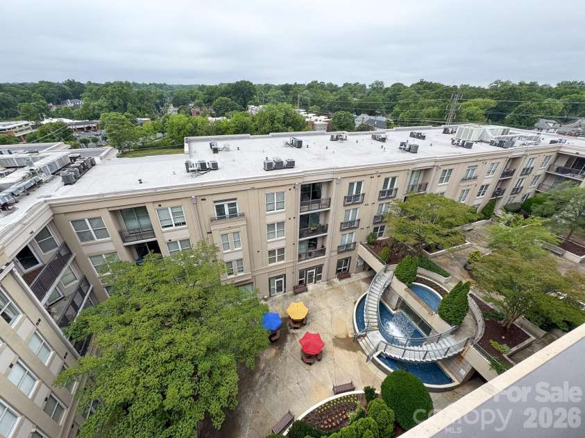 1315 East Boulevard, Charlotte, NC 28203.  MLS# CAR4387857, YatesRealty ID 2195. Top floor overlooking courtyard