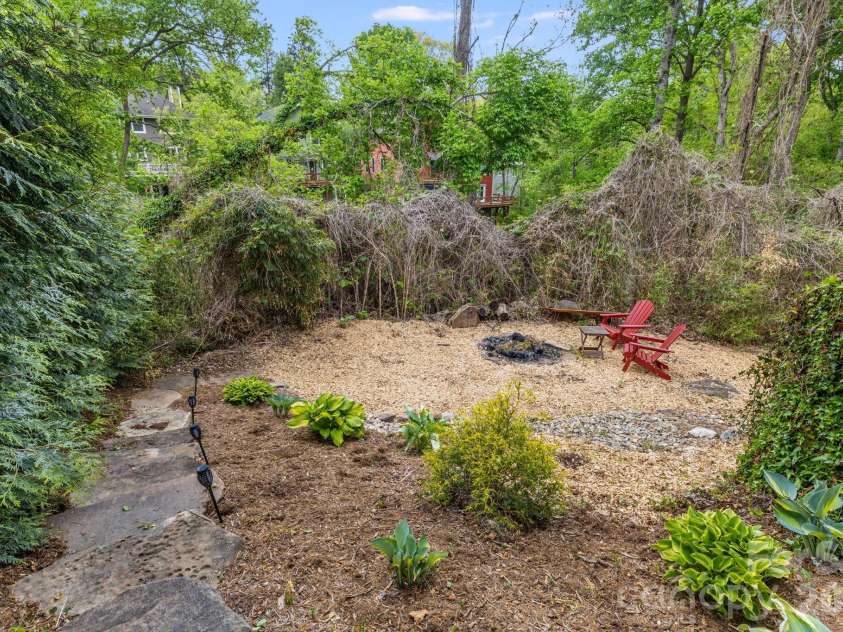 107 Courtland Avenue, Asheville, NC 28801.  MLS# CAR4376607, YatesRealty ID 21952. Backyard / fire pit 