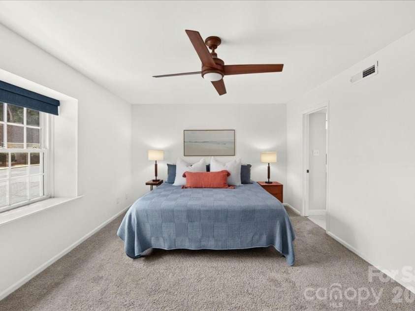 3500 Colony Road, Charlotte, NC 28211.  MLS# CAR4409416, YatesRealty ID 2196. Perfectly sized primary bedroom with two closets and remote control window shade