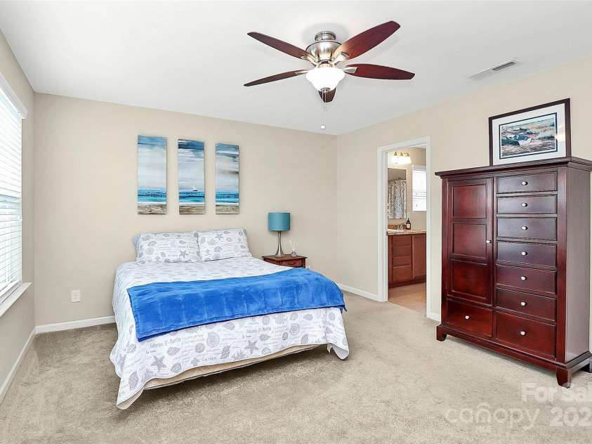 2840 Hopeton Court, Monroe, NC 28110.  MLS# CAR4264962, YatesRealty ID 22002. Primary bedroom