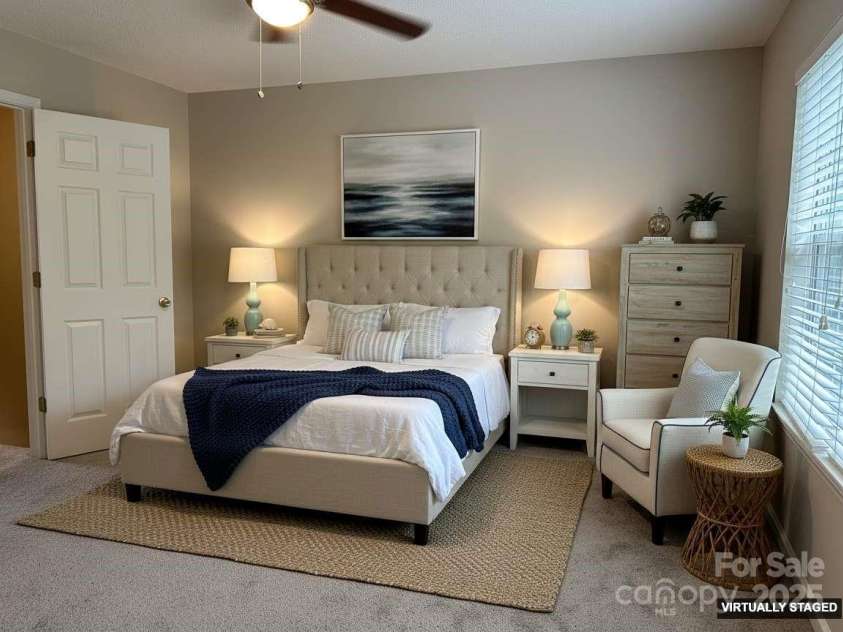 17431 Tuscany Lane, Cornelius, NC 28031.  MLS# CAR4272673, YatesRealty ID 22048. Primary bedroom - virtually staged
