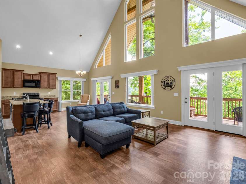 227 Snug Harbor Circle, Lake Lure, NC 28746.  MLS# CAR4380922, YatesRealty ID 22064. Open floorplan with lots of light