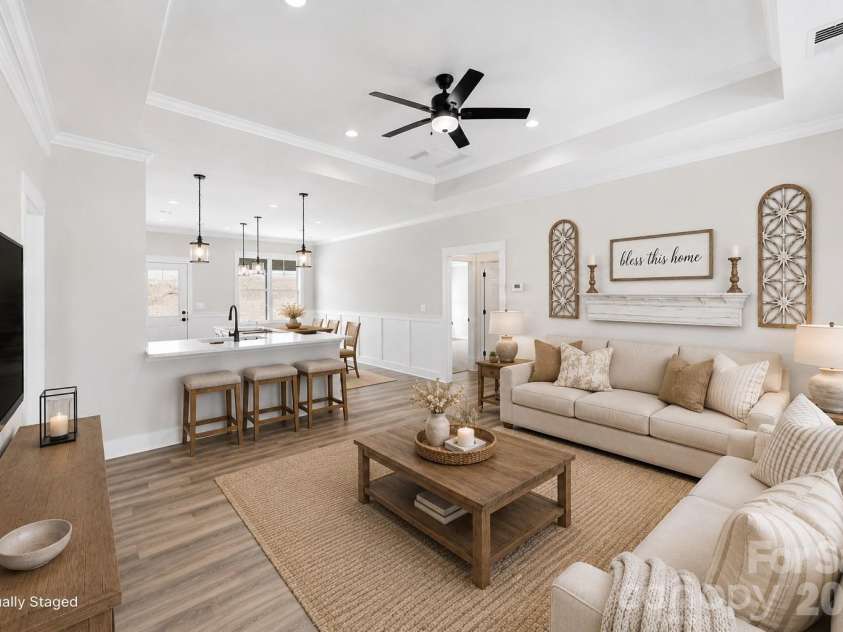 1014 Speight Road, Albemarle, NC 28001.  MLS# CAR4382174, YatesRealty ID 22077. Virtually Staged - Living Room