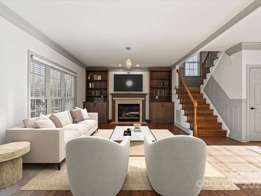 11809 Farnborough Road, Huntersville, NC 28078.  MLS# CAR4315816, YatesRealty ID 2210. Living room virtually staged