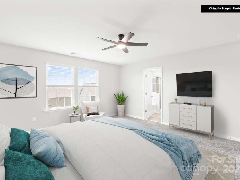 3022 Oakmere Road, Waxhaw, NC 28173.  MLS# CAR4249075, YatesRealty ID 22108. Virtual staging of the primary bedroom suite.