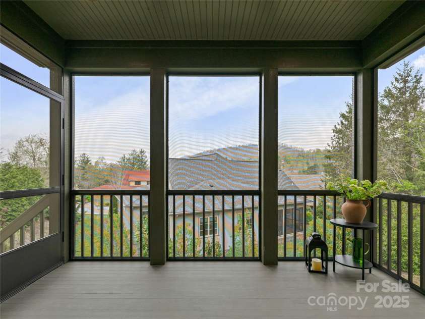 17 Kiftsgate Court, Asheville, NC 28804.  MLS# CAR4242474, YatesRealty ID 22138. Screen Deck with Western views