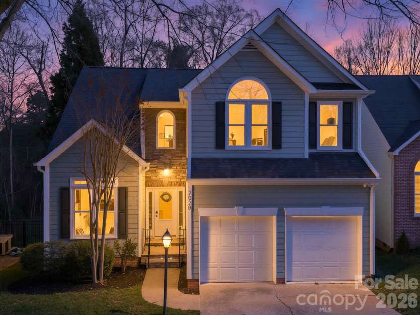 2020 Sablewood Drive, Charlotte, NC 28205.  MLS# CAR4356478, YatesRealty ID 22160. Twilight
