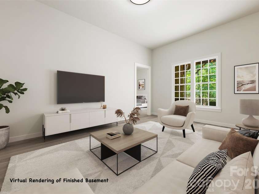 5826 Natoma Road, Clover, SC 29710.  MLS# CAR4372920, YatesRealty ID 22174. Virtual rendering of finished basement