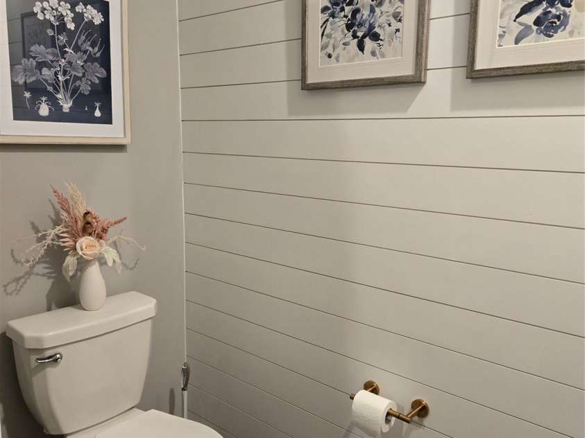 1224 Dali Boulevard, Mount Holly, NC 28120.  MLS# CAR4274726, YatesRealty ID 22189. Powder Room with Shiplap Walls