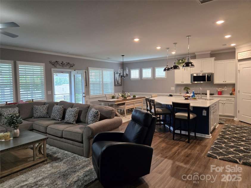 1224 Dali Boulevard, Mount Holly, NC 28120.  MLS# CAR4274726, YatesRealty ID 22189. View to Kitchen and Dining Area from Living Room