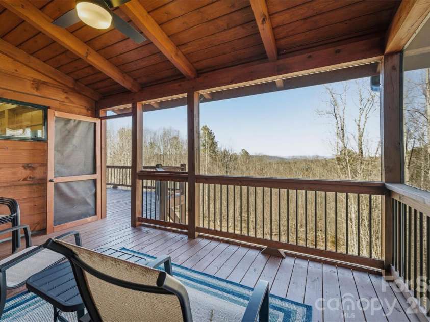 338 Lakeview Trail, Nebo, NC 28761.  MLS# CAR4349366, YatesRealty ID 2223. Screened Porch off Primary BR