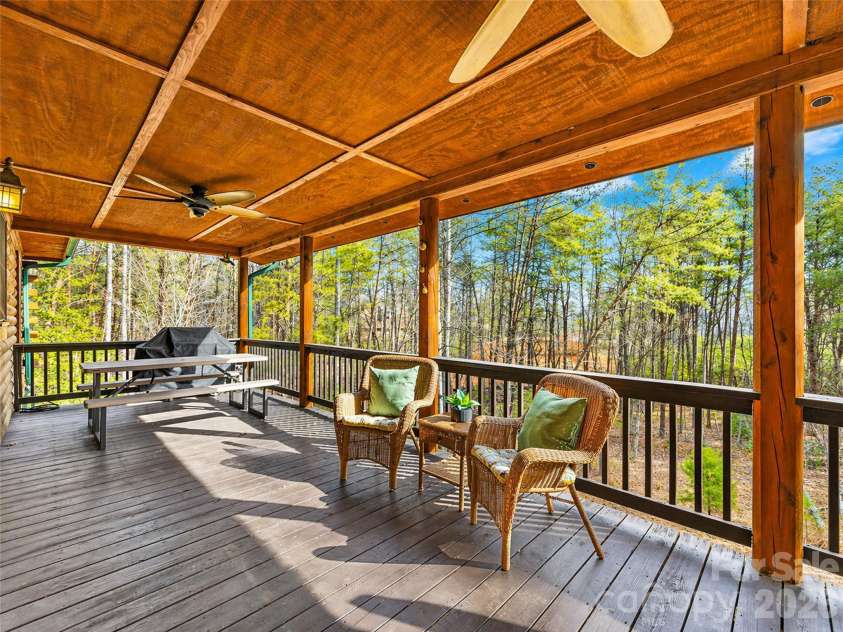134 McDaniel Court, Lake Lure, NC 28746.  MLS# CAR4340805, YatesRealty ID 2224. Back deck with room to grill, sit and entertain