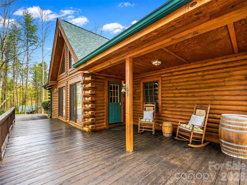 134 McDaniel Court, Lake Lure, NC 28746.  MLS# CAR4340805, YatesRealty ID 2224. Front porch. 134 McDaniel Court, Lake Lure, NC