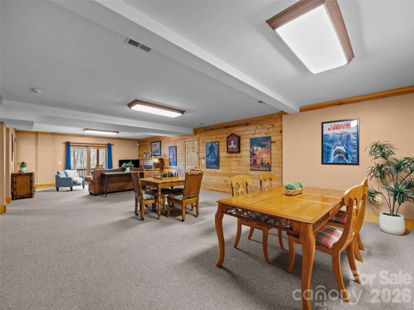 134 McDaniel Court, Lake Lure, NC 28746.  MLS# CAR4340805, YatesRealty ID 2224. Recreation room downstairs