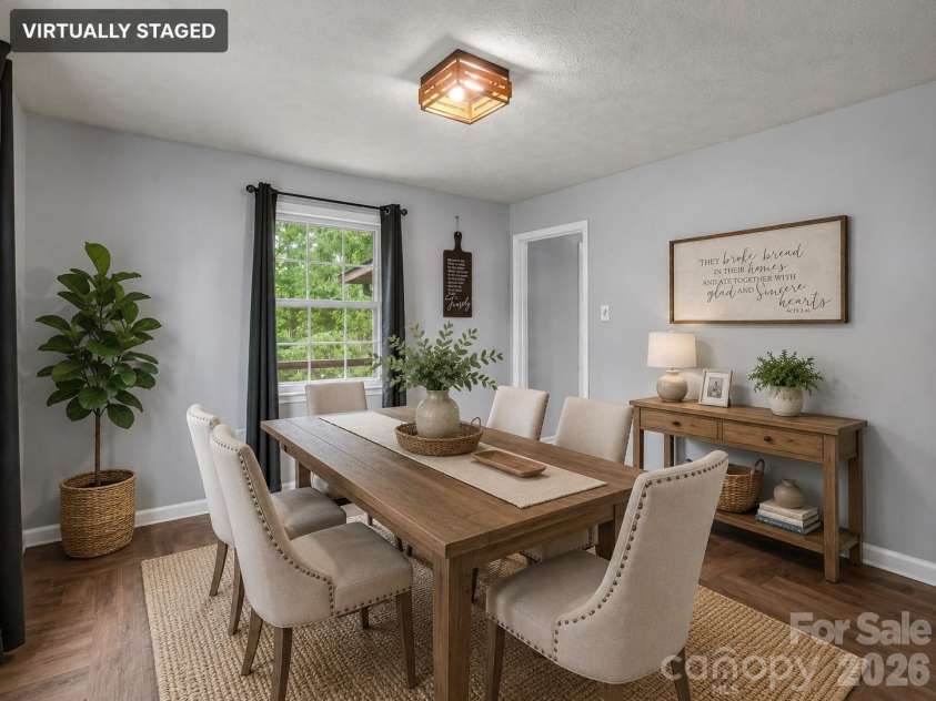 92 Greenwood Acres Drive, Mills River, NC 28759.  MLS# CAR4379255, YatesRealty ID 22276. Virtually staged dining room