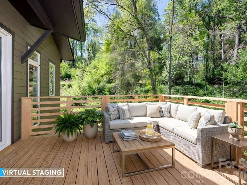 63 Orrinel Way, Asheville, NC 28806.  MLS# CAR4375047, YatesRealty ID 22277. Virtually Staged Back Deck