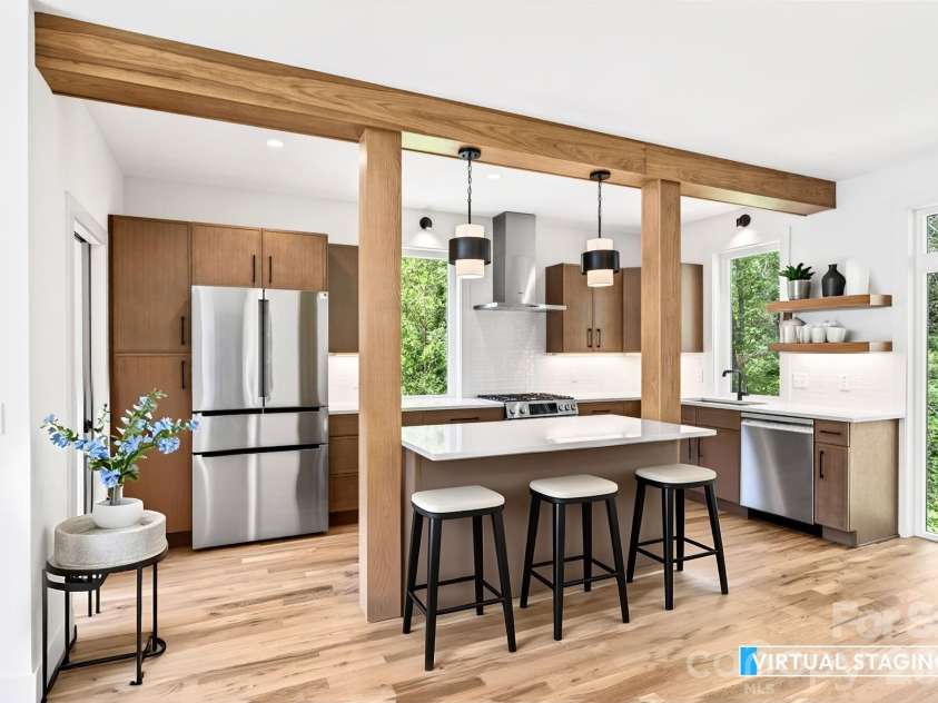 63 Orrinel Way, Asheville, NC 28806.  MLS# CAR4375047, YatesRealty ID 22277. Virtually Staged Kitchen