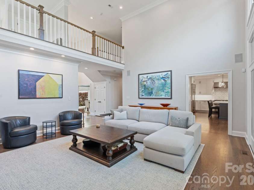 18003 Lochcarron Lane, Cornelius, NC 28031.  MLS# CAR4377616, YatesRealty ID 22279. Great room with vaulted ceiling
