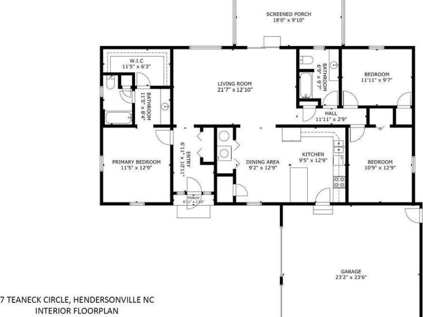 7 Teaneck Circle, Hendersonville, NC 28791.  MLS# CAR4369967, YatesRealty ID 22283. Floor plan