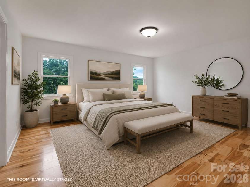 9 Squirrel Ridge Drive, Weaverville, NC 28787.  MLS# CAR4381425, YatesRealty ID 22295. Virtually staged Primary bedroom 
