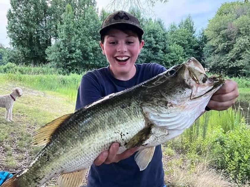 5710 Lander Benton Road, Unionville, NC 28110.  MLS# CAR4254913, YatesRealty ID 22313. A Fish caught on the property’s fully stocked pond!