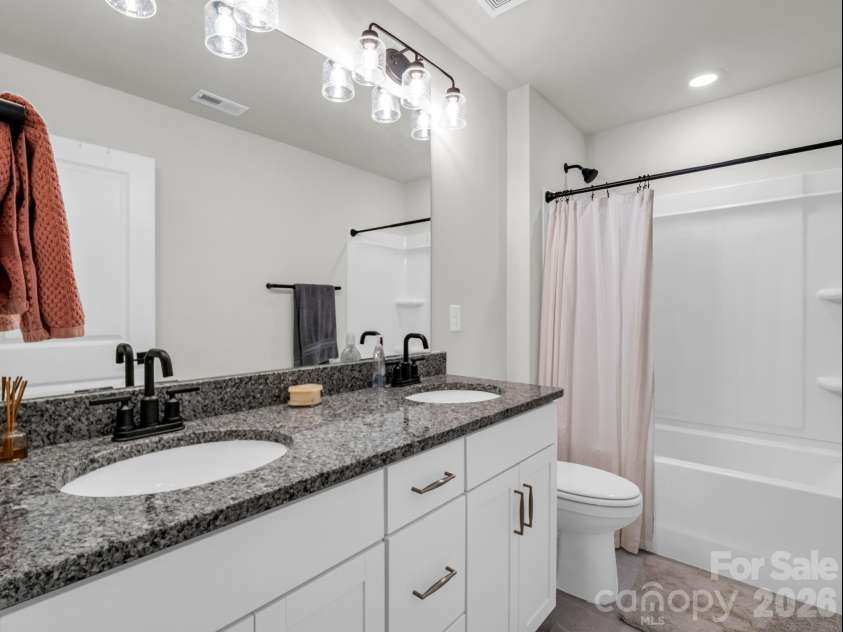 383 Fox Cove Road, Hendersonville, NC 28792.  MLS# CAR4363125, YatesRealty ID 22318. Double Vanity Bathroom on Upper Level