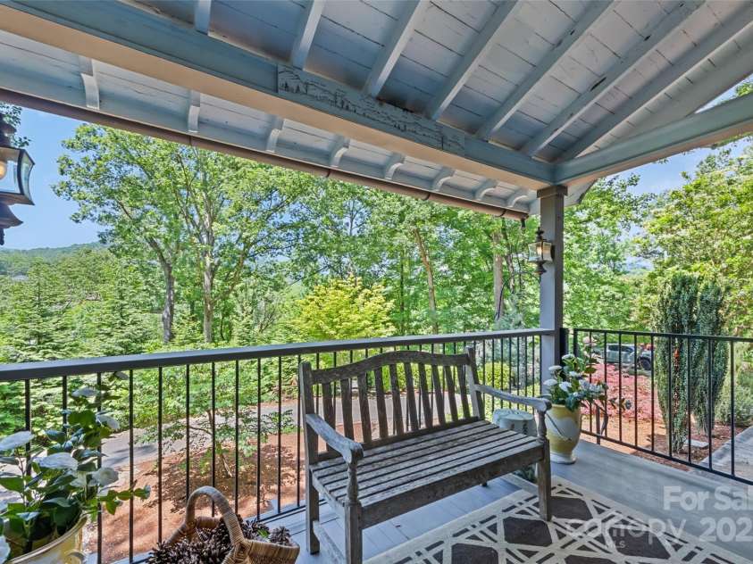 66 Fox Trot Lane, Tryon, NC 28782.  MLS# CAR4259291, YatesRealty ID 22329. Front Porch with Long Range Mountain Views