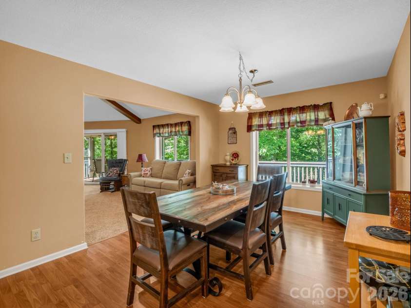 120 Lakewood Drive, Lake Lure, NC 28746.  MLS# CAR4378996, YatesRealty ID 22332. Dining rm from kitchen