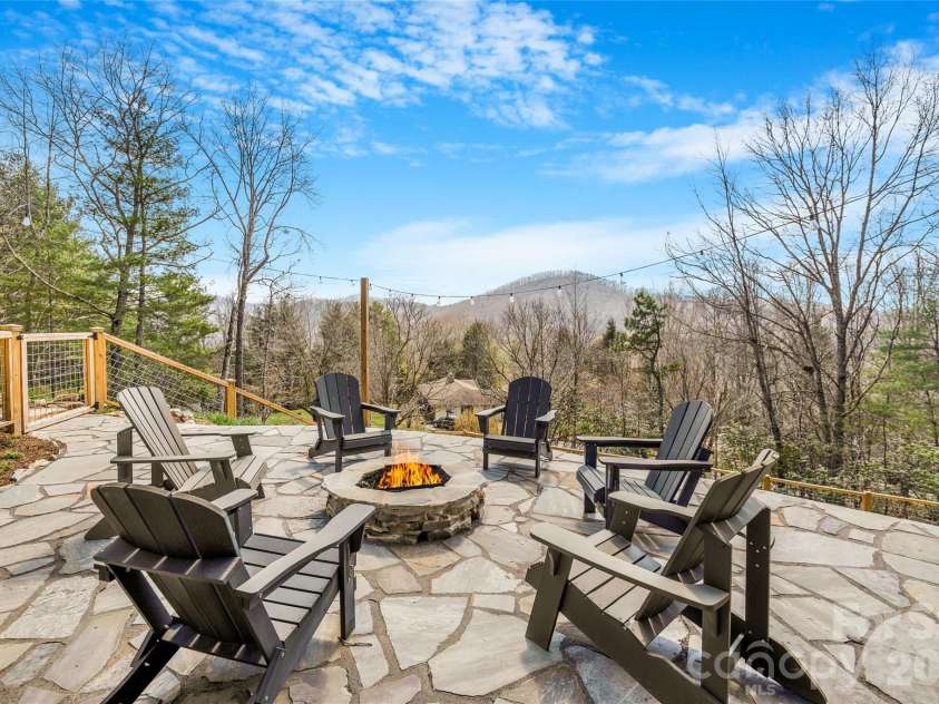 54 Weldon Way, Fairview, NC 28730.  MLS# CAR4353772, YatesRealty ID 22380. Great views from the patio and fire pit area. 