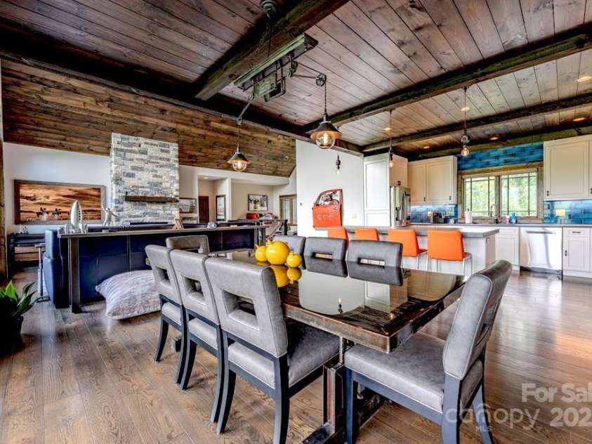 706 Silver Springs Drive, Banner Elk, NC 28604.  MLS# CAR4275009, YatesRealty ID 22440. Rebar with poured Epoxy Dining Table