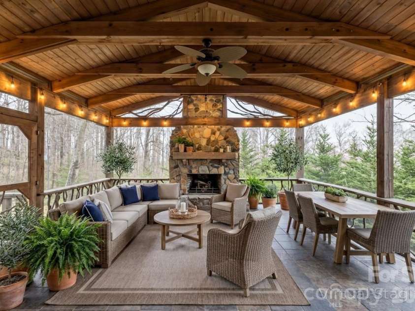 1032 Brightwater Drive, Hendersonville, NC 28739.  MLS# CAR4361176, YatesRealty ID 22490. Porch virtually staged