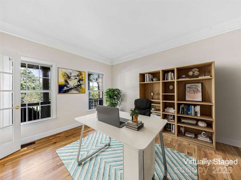 12 Whitleigh Court, Arden, NC 28704.  MLS# CAR4275811, YatesRealty ID 22492. Office behind glass French doors.